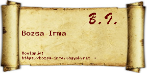Bozsa Irma névjegykártya